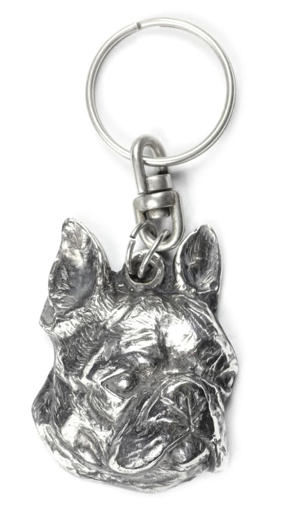 Boston Terrier, Boston Bull Terrier - Posrebrzany Brelok Z Psem, Ozdoba Torebki, Zawieszka Do Plecaka Marki Art-Dog