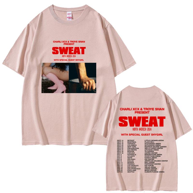 Charli Xcx Crash Sweat 2024 Тур Футболки Мужская Женская Одежда Винтажная Футболка Оверсайз Хлопок Повседневные Футболки Мода Уличная Одежда
