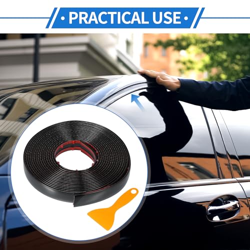 Комплект молдингов для окон VekAuto 3/4" 20 мм ширина 16 футов 5 м Универсальный внешний бампер автомобиля Дверь Кузов Самоклеящаяся Защита от царапин Декоративная наклейка Плас