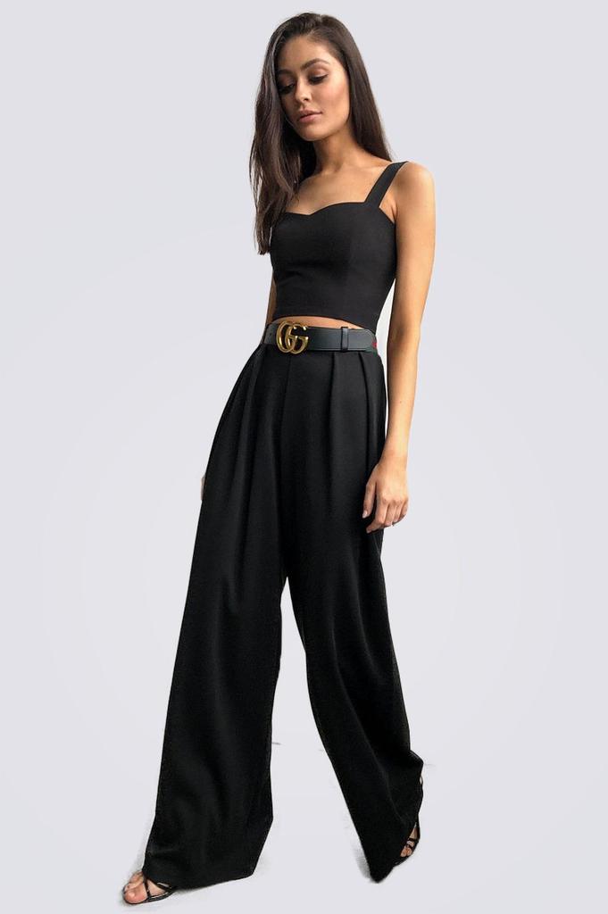 Брюки палаццо, черные