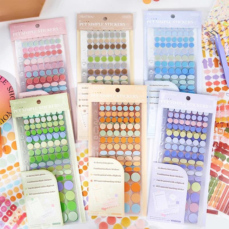 12 шт./набор прозрачных липких заметок, однотонные цифры, буквы, точки, стиль скрапбукинга, журнал, наклейка, маркер для ключевых слов для изучения