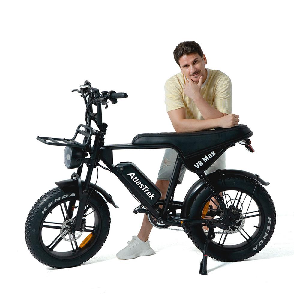 ATLASTREK V8 MAX Full Suspension Electric Bike with 48V 15AH Battery,Shimano 7-Speed