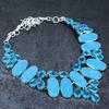 Аризонская бирюза, топаз Ручная работа 925 стерлинговое серебро Ювелирное ожерелье 18" M5z33