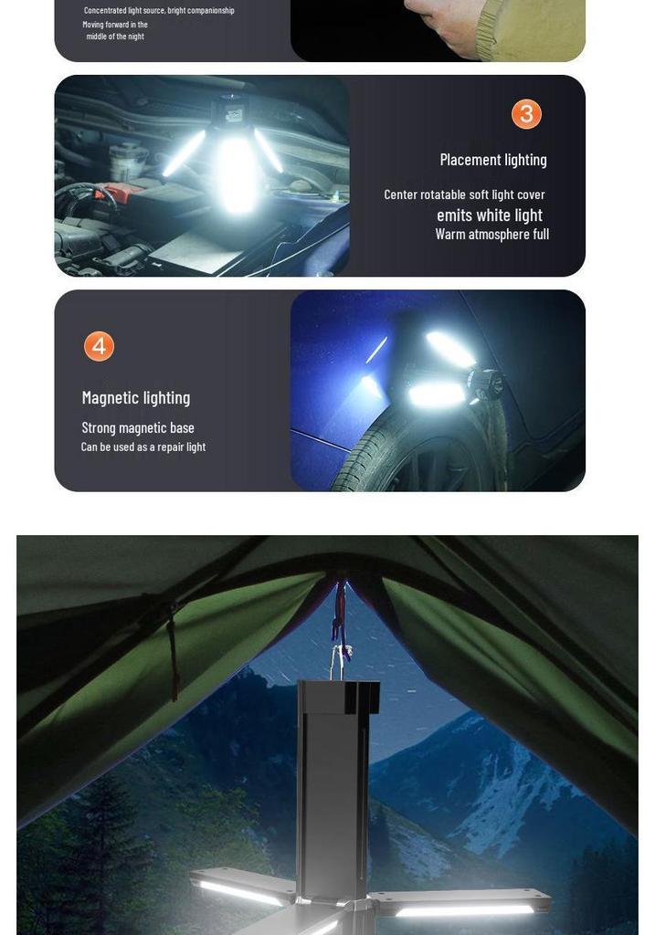 Multifunctional Rotatable LED Camping Lantern & Flashlight
