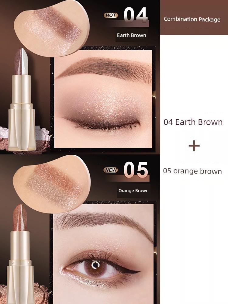 Two-Color Bean Bag Eyeliner Pen Eye Shadow Stick One-Touch Molding Waterproof Genuine Official Flagship Store Highlight Repair Three-in-One