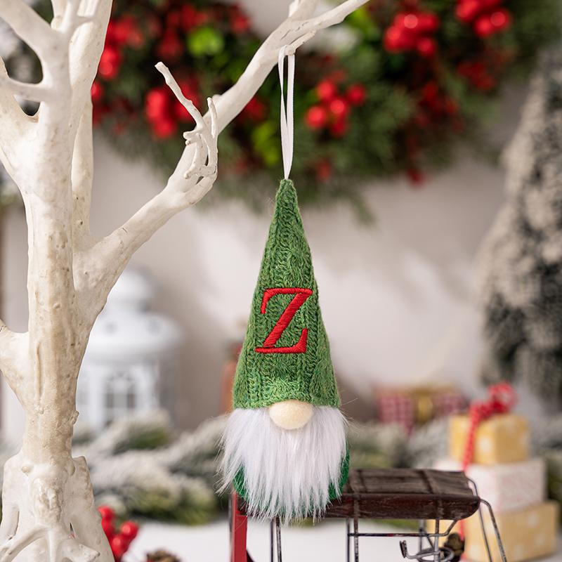 1PC Plush Dwarf Hanging Pendants Letter Embroidered Knitted Hat Faceless Doll Pendants