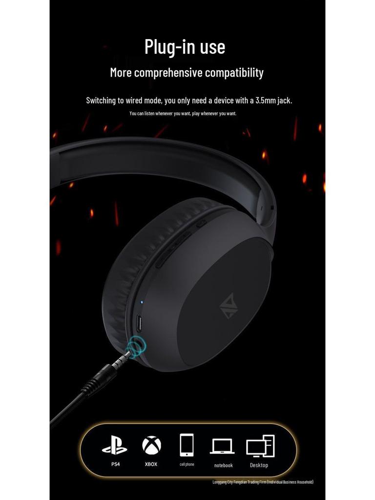 Универсальная беспроводная накладная Bluetooth-игровая гарнитура с высококачественным звуком и позиционированием