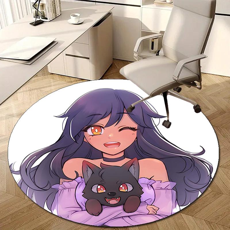 1pc Anime A-AphmauS (2) Design Printed Area Round Carpet for Bedroom Living Room Home Decor Rugs Mat Non Slip Mat Rug for Bedside