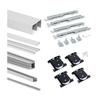 Emuca Kit De Quincaillerie Pour Placard 81 2-coulissants Et Fermeture Souple, Profil Aigu, Épaisseur 16mm, Panneaux Non Inclus,