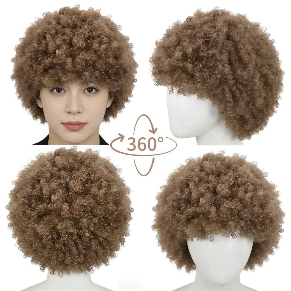 Heat Resistant Clown Curly Cosplay Wig Synthetic Football Fan Wearing Wigs Men Women