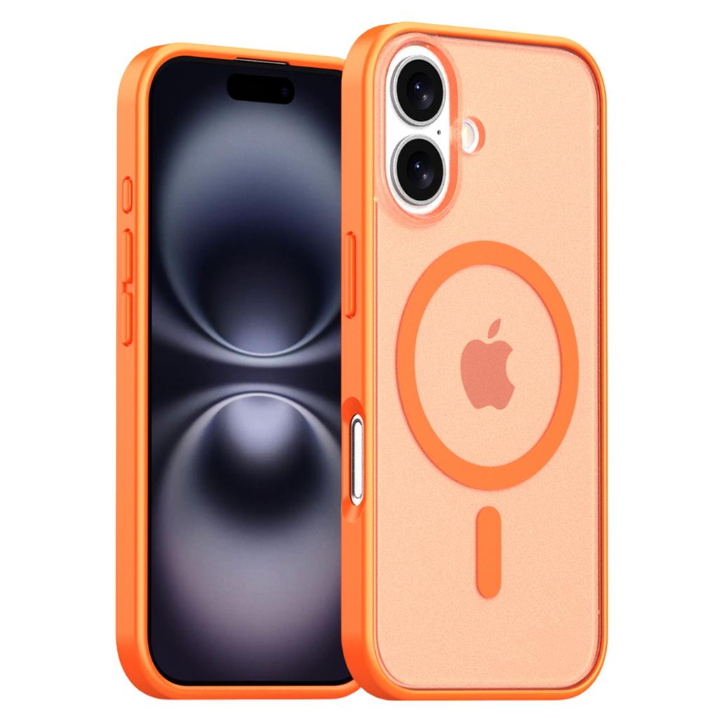 For iPhone 16 Case Compatible with MagSafe Skin Feel Frosted PC+TPU Phone Cover