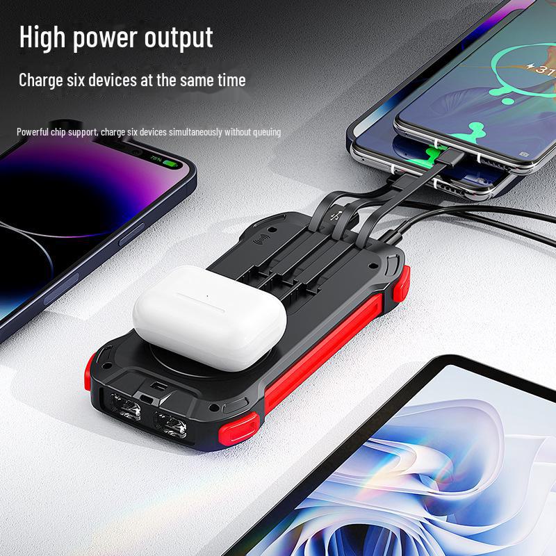Cross-Border Solar Power Bank with Wireless Triple Charging