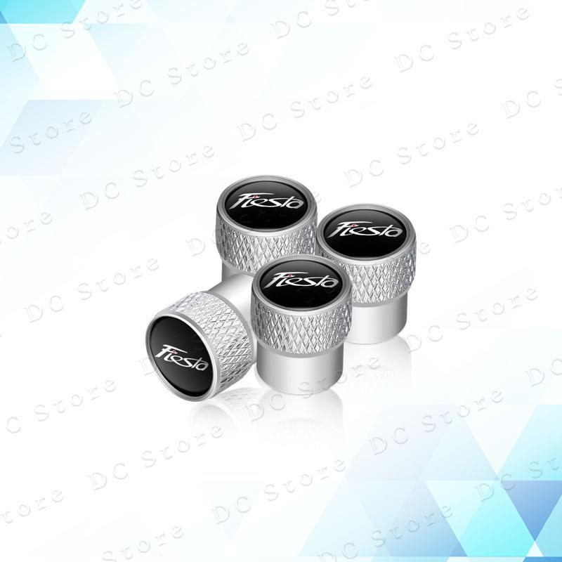 ZLKQ1 4pcs Metal Aluminum Alloy Car Wheel Tire Valve Air Stem Cap Dust Proof Covers For Ford Fiesta Emblem Accessories