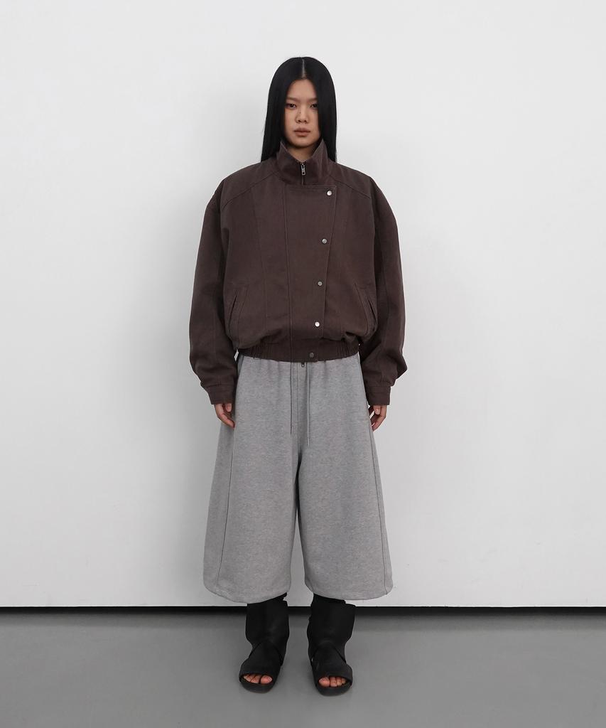 SANDRIC Side Button Cotton Jacket_Brown