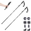TRIWONDER Trekking Climbing Walking Lightweight Storage Bag Included 130cm Poles, Folding, Poles, Poles, Aluminum, Compact, (Black - (2 Poles))