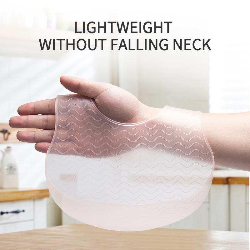 1 шт. Детский силиконовый нагрудник, ультралегкий, с широкими плечами, водонепроницаемый, регулируемый, гофрированный, детский аксессуар, нагрудник для детского питания