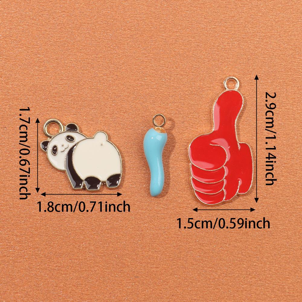 6/12/20 шт., креативный кулон из сплава в виде панды, фруктов, животных, аксессуары для самостоятельного изготовления ювелирных изделий, кулон, браслет, серьги, ювелирное ожерелье