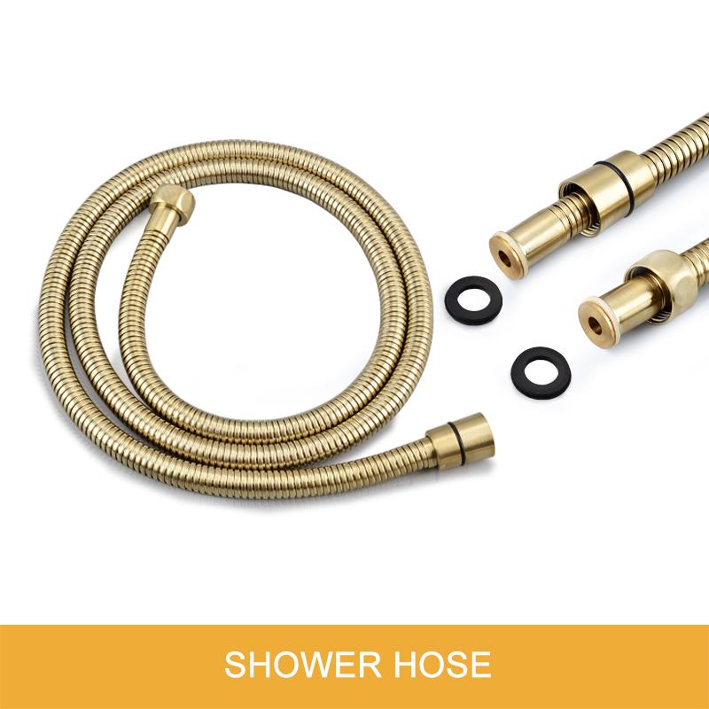 Круглая латунная ручная душевая головка с отделкой из матового золота, душевой комплект, регулируемый настенный держатель, ручной водосберегающий комплект для душа в ванной