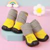 4Pcs Durable Hollow Pet Small Dog Shoes Elastic Breathable Mesh Puppy Net Shoes Sticky Soft Sole Medium Dog Boots Large Dogs