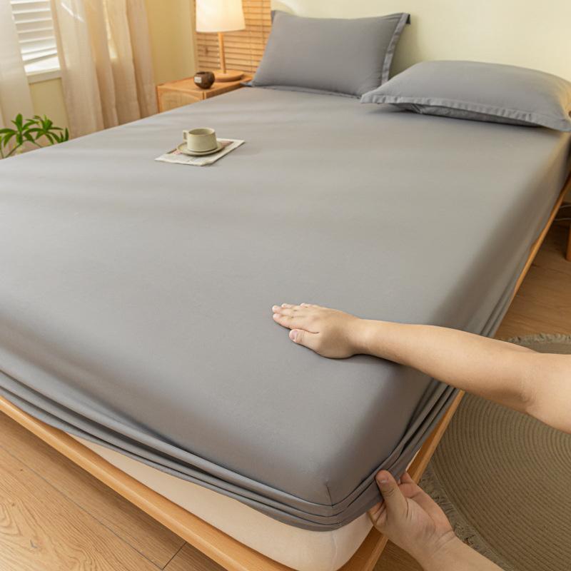 Cotton Fitted Sheet Bedding Sheet Non Slip Mattress Cover Bed Protector Cover Single Double Bed Cover Sofa Cover with Elastic Band (No Pillowcase)