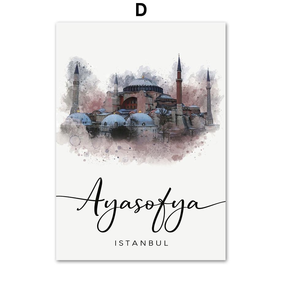 Исламский плакат пейзаж холст печать мечеть Мескид Акса Кааба Набави настенная живопись богемная картина современный домашний декор комнаты