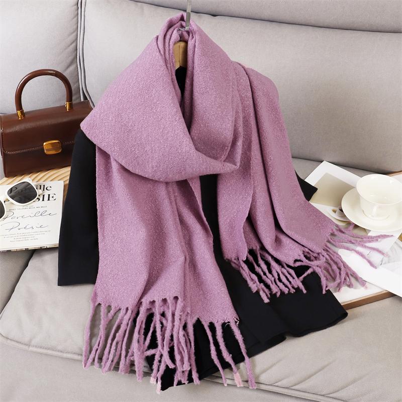 Luxury 2 Colours Cashmere Scarf Women Autumn Winter Shawl Pashmina Handkerchief Lady Pareo Soft Outdoor Windproof Travel Bufanda