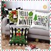 Christmas Pillow Christmas Tree Element Pillow Bedroom Living Room Decoration Lumbar Cushion Cushion Cover Linen Digital Printing