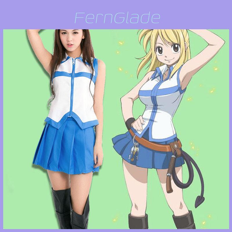 Изысканный косплей-костюм Люси Хартфилии из Fairy Tail, униформа, комплект для вечеринок