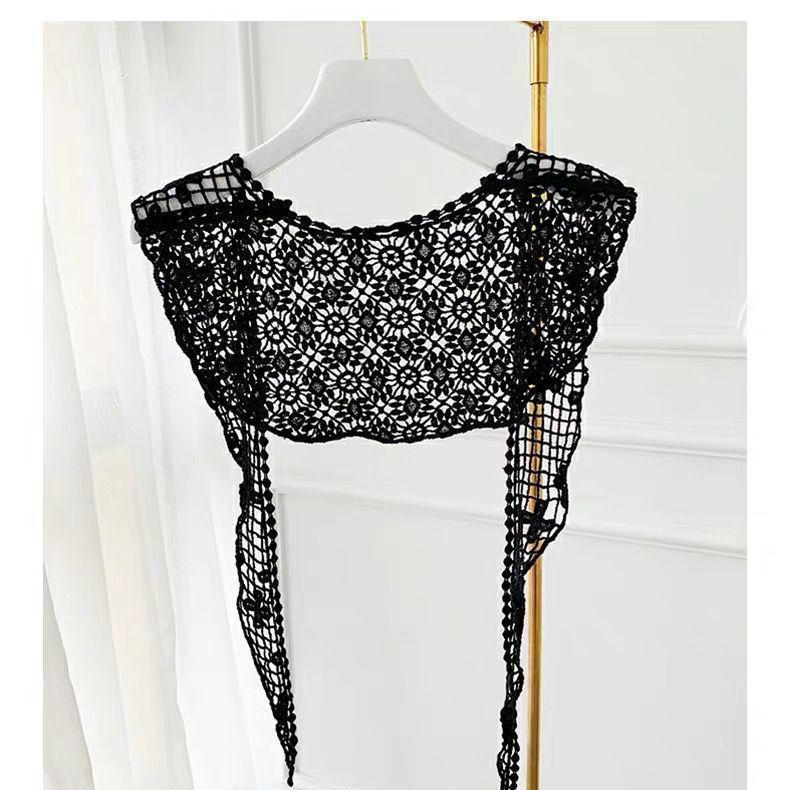 Korean Style Lace Shawl Blouse - Sleeveless Summer Vest