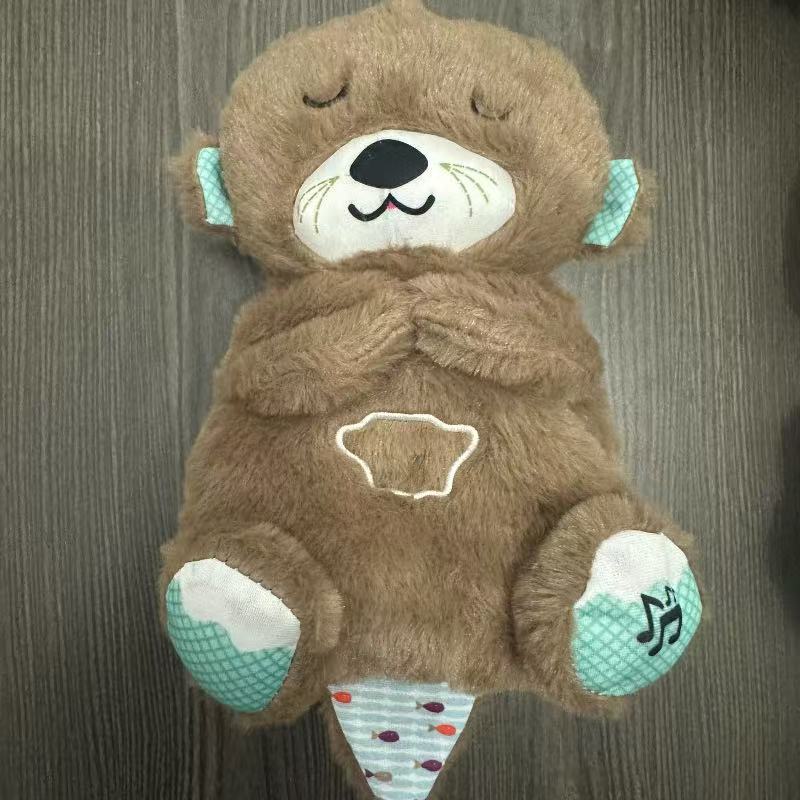 New Breathing Otter Plush Toy with Music & Light, Soft Cuddly Stuffed Animal, Soothing Companion for Kids, Cute Gift for Girls