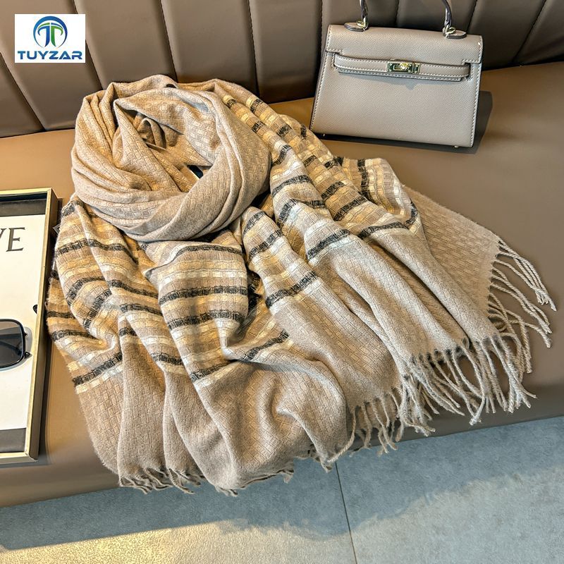 2024 Autumn And Winter New Thickened And Extended Cashmere Scarf Versatile Women'S Warm Neck Protection Scarf Double Sided Scarf Shawl
