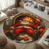 3D Вихрь Санта-Клаус Едет на Маленьком Поезде Круглый Ковер Визуальная Иллюзия Рождественская Тема Ковер Спальня Нескользящий Коврик для Пола