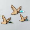 1/3Pcs Wooden Mallard Duck Wall Decoration Home Office Living Room Indoor Outdoor Flying Ducks Ornament Pendant Wood Craft Nature Lovers Gift
