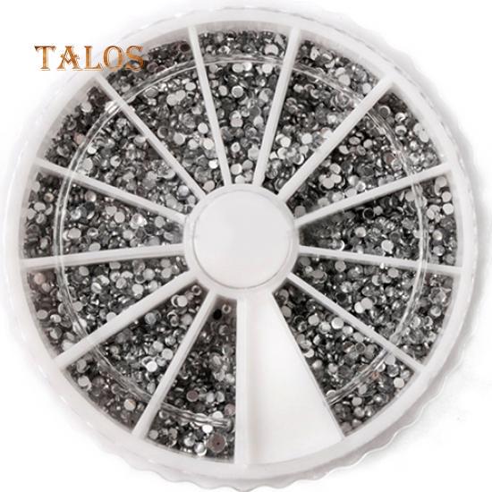 2400 шт./колесо DIY акриловое украшение для дизайна ногтей 1,5 мм 3D круглые стразы с блестками аксессуар