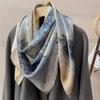 108*108cm100% Mulberry Silk Large Square Scarf Oil Painting Luxury Scarves Sunscreen Shawl Neckerchief Gift