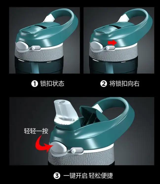 Бутылка для воды из тританового материала объемом 750 мл/1000 мл с трубочкой, экологически чистая, прочная, для занятий спортом на открытом воздухе, для занятий спортом, шейкер, бутылка для питья