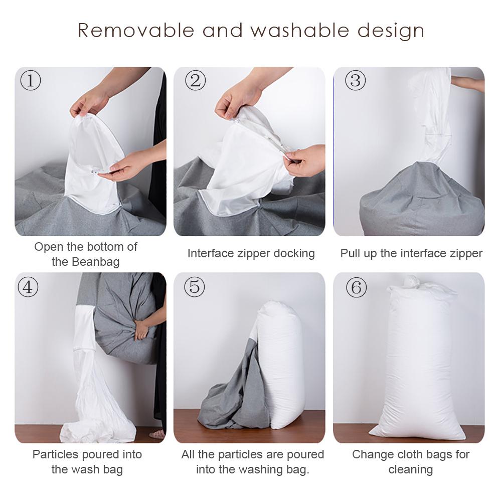 Взрослые Дети Чехол для кресла-мешка Большой Ленивый Диван Чехол для кресла без наполнителя Хлопок Лен Кресло-мешок Сиденье Размер S