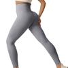 Women Yoga Pants High Waist Leggings Solid Color Compression Elastic Butt-lifted Seamless
