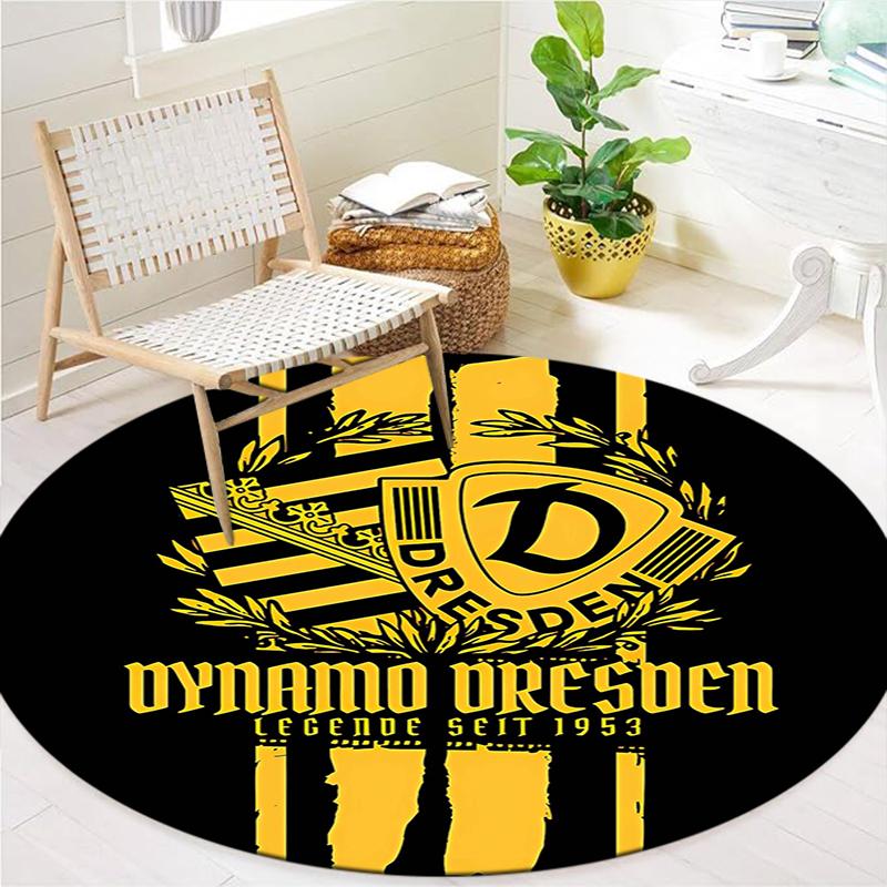 Круглый ковер SG Dynamo Dresden, Ковер для гостиной, спальни, дивана, игровой комнаты, Нескользящий коврик для пола
