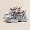 Korean Version of Double Shoelaces Dad Shoes Women's 2025 Spring New Mesh Breathable Lightweight Versatile Platform Casual Sports Shoes