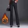 Women's Winter High-waisted Padded Jeans Thickened Warm Micro Flared Pants