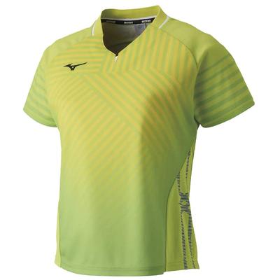 Mizuno Игра в настольный теннис Короткая Динамоушн JTTA Лайм Размер S Рубашка, Рукав, Стандартная, Посадка, Влагоотводящая, Быстросохнущая, Сертифицированная, 82JA9201, Женская,