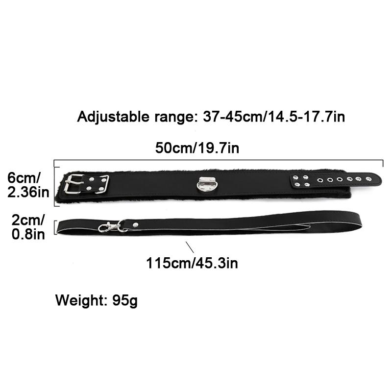Bdsm Collar Leather And Leash Plush Bondage Sex Necklace Fluffy SM Toys Restraints Sex Toys For Women Couples Adults Games