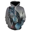 Men's Sweatshirt Wild Horse Stallion Animal 3D Digital Print Men's Hoodie Top