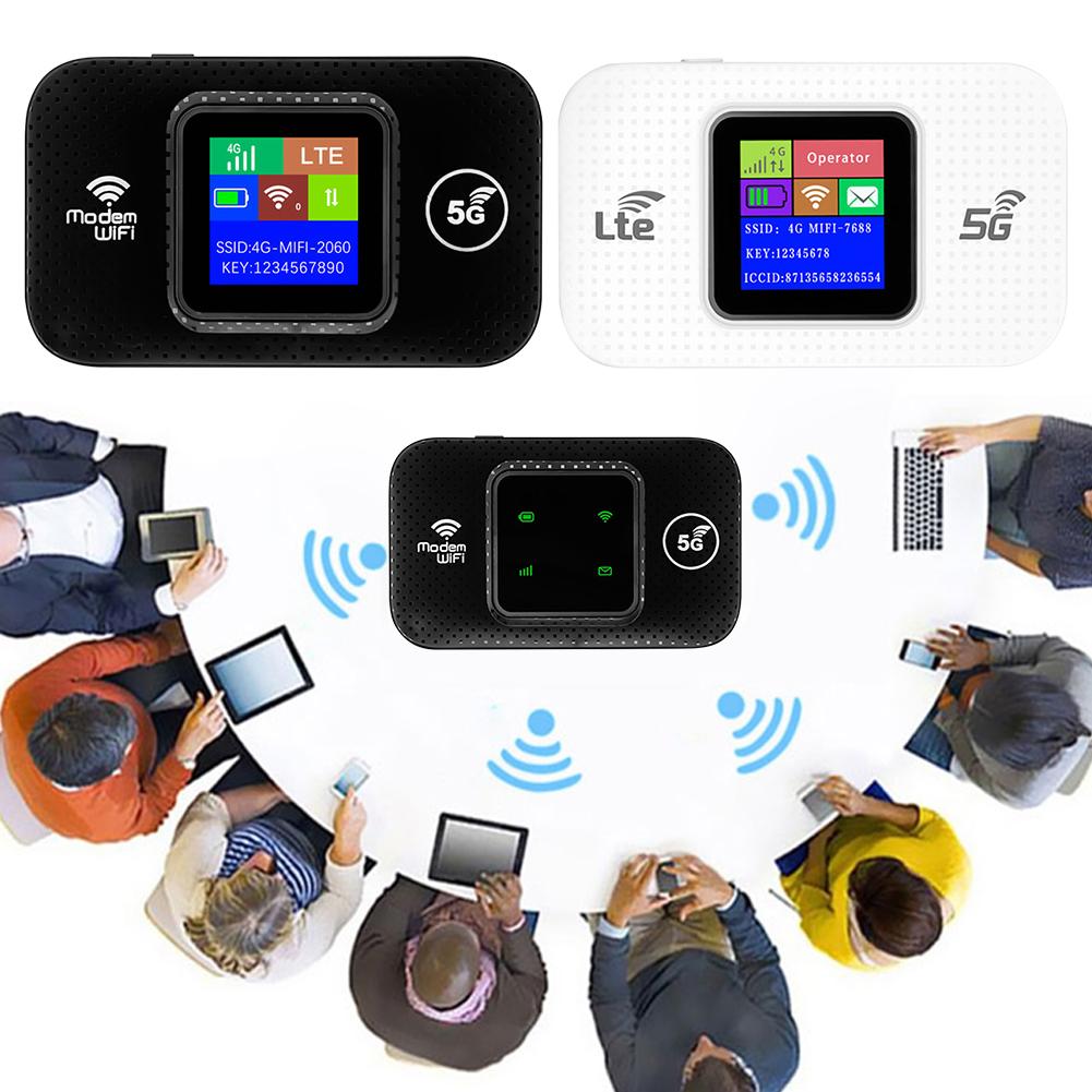 Портативный WiFi-роутер 4G LTE 150 Мбит/с, 3000 мАч, с питанием от USB, мобильная точка доступа с ЖК-дисплеем для путешествий по Европе, до 10 устройств