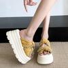 Fashion High Platform Sandals New 2025 Women Thick Sole Slippers Woman Chunky Shoes Summer Casual Beach Bead Slides Zapatos Mujer 8CM