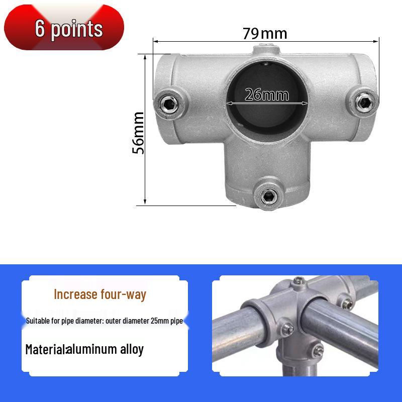 20/25/32mm Steel Pipe Connector: Galvanized 6-Point Round Elbow Joint Fastener