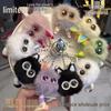 Adorable Rex Rabbit Fur Kitten Keychain - Plush Heart Cartoon Design with Free Shipping