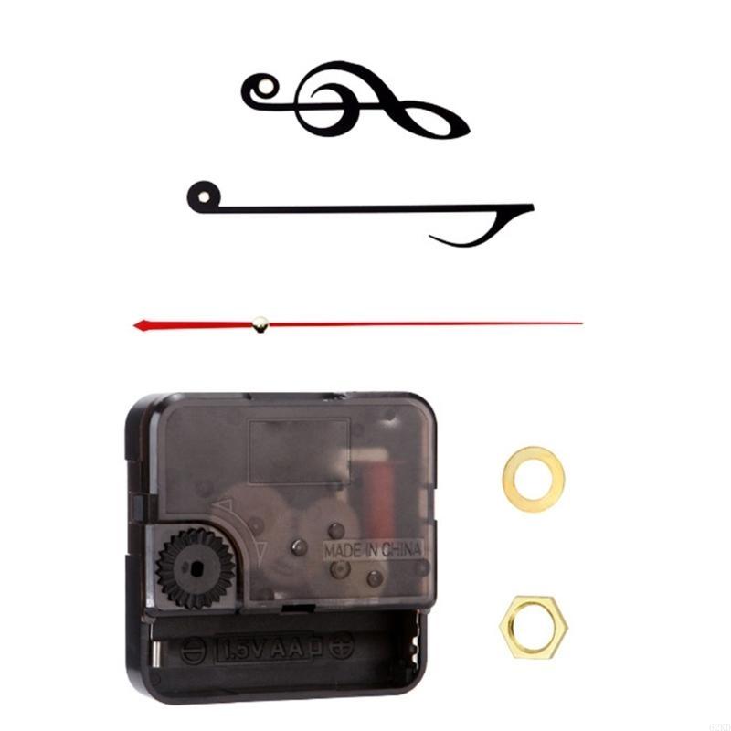 62KD Long Shaft Clock Movement Kits for Wall Clock with Music Note Fork Hands Set
