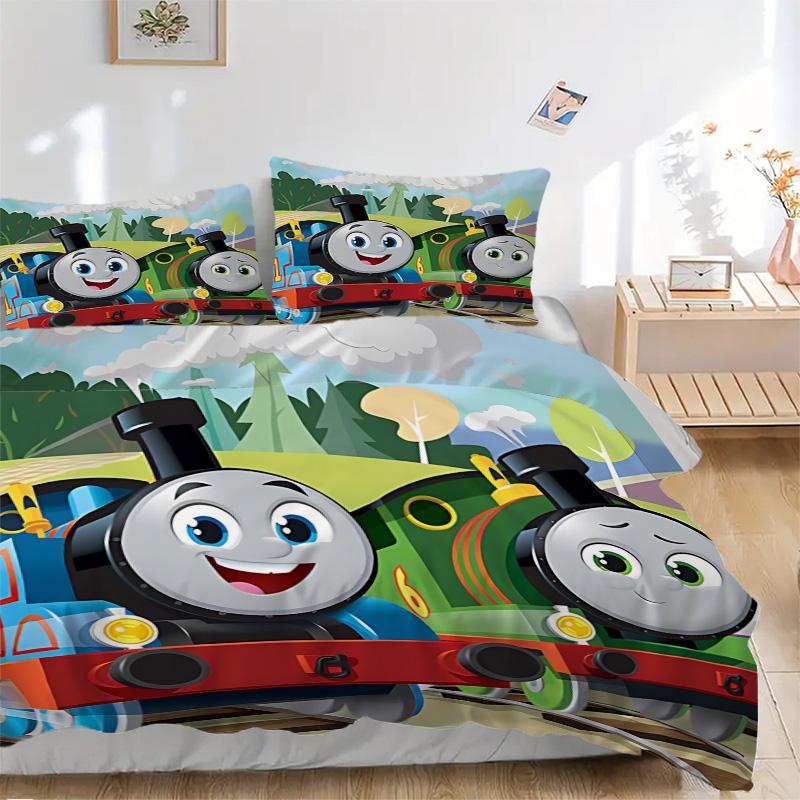 Thomas Friends Adventure Print 3Pcs Bedding Setduvet Cover With 2 Bedropillowcase Home Birthday Gift